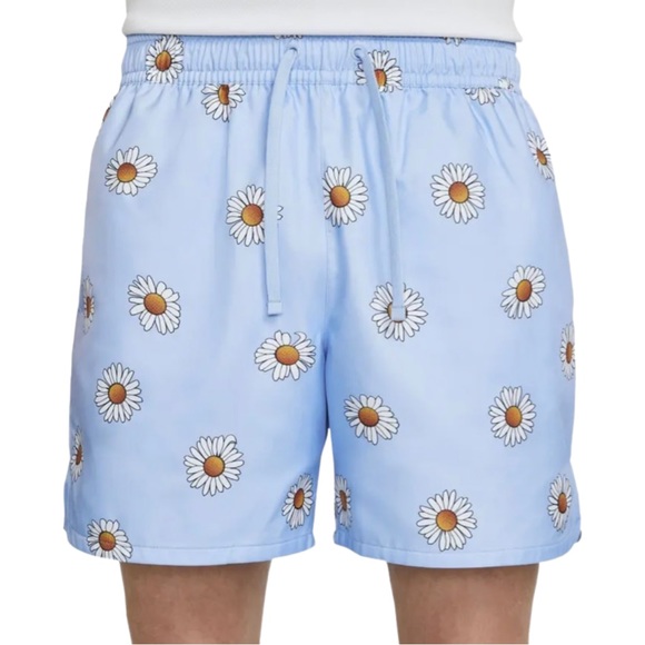 Nike Sportswear Daisy Print Flow Shorts Light Marine / White DM6909-548 - Picture 3 of 10
